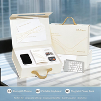 Ensemble cadeau technologique d'entreprise avec logo personnalisé, souris sans fil, clavier, batterie externe pour kit de bienvenue des employés, événement professionnel
