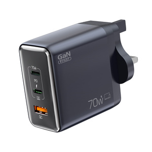 อะแดปเตอร์ชาร์จ GaN 70W 3 พอร์ต PD USB-C ใช้ได้กับโ<span class=keywords><strong>ท</strong></span>รศัพ<span class=keywords><strong>ท</strong></span>์ แล็ป<span class=keywords><strong>ท</strong></span>็อป แท็บเล็ต และอุปกรณ์อิเล็ก<span class=keywords><strong>ท</strong></span>รอนิกส์ - Product Image 3