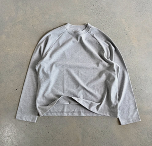 High-quality Heavy Cotton O-neck Raglan Long Sleeved T-shirts Y2K Casual Harajuku Boxy Top Men - Product Image 1