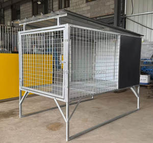 Chenil pour chien de luxe en acier galvanisé, fermé, avec serrure à bouton, écologique, pour usage extérieur, boîte surélevée pour protéger votre chien - Product Image 1