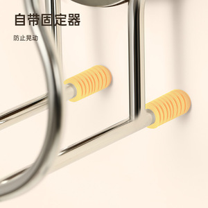 Wall Mounted Stainless Steel Tissue Holder With Wooden Ball No Drilling Bathroom Wet Wipes Storage Rack - Product Image 2