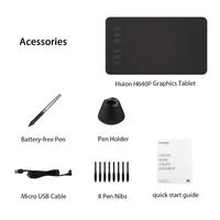 Tableta Gráfica Huion Inspiroy H640P 2021 de 6*4 Pulgadas para Conexión a PC y Teléfono, para Enseñanza en Línea y Dibujo