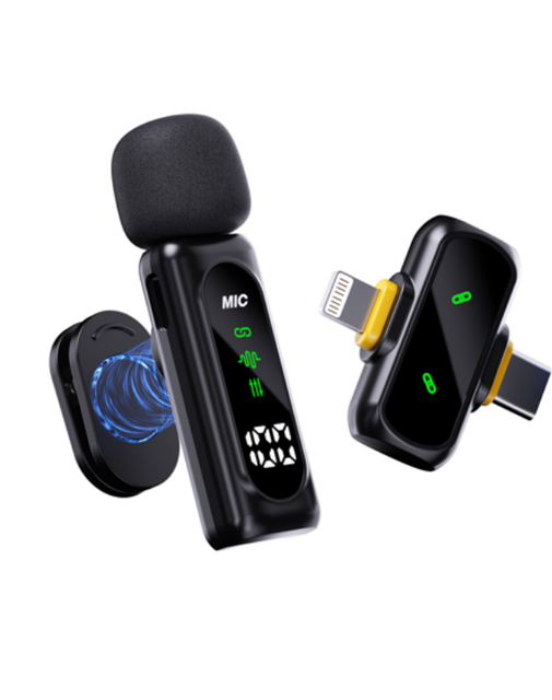 Bulk T20 Dual Wireless Lapel Mic 2.4G ANC Noise Reduction 30M for Mobile Phone Live Stream Content Creator