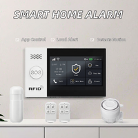 AGSHOME ACJ-405 2024 Sistem Alarm Keamanan Rumah Nirkabel/Berkabel Smart WiFi Tuya GSM RFID Siren Sensor Pintu PIR Klakson ABS