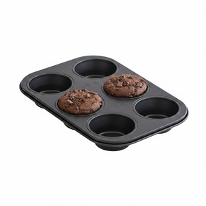 Moule à muffins ligne métallique noire de haute qualité 6 impressions Ø 5.5cm plateau de cuisson en acier au carbone four micro-ondes/lave-vaisselle 100 pièces - Product Image 2