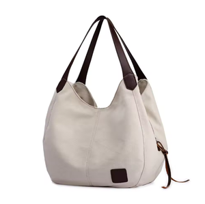 Eco-friendly <b>canvas</b> women's single-shoulder tote <b>bag</b> with custom logo, <b>large</b> capacity, ideal for shopping - Product Image 3
