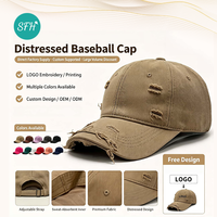 Cappellino da Baseball Effetto Invecchiato Morbido Non Strutturato Vintage con Visiera Curva a 6 Pannelli Classico per Protezione Solare