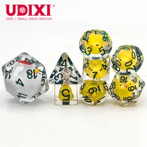 Udixi Custom Dnd Rpg Chicken Family 8PCS Dice Resin Polyhedral Sets Dungeons And Dragons Gaming Dice