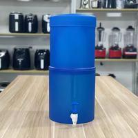 Filtre à gravité de comptoir capacité 20L système de filtre à eau alimenté par gravité en plastique bleu pour les voyages de camping