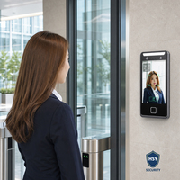 Sistema de control de acceso con reconocimiento facial dinámico LCD de 7 pulgadas, lector biométrico inteligente RFID con huella dactilar y reconocimiento de venas palmares para control de asistencia.