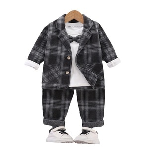 Nuovo Completo Autunnale per Ragazzi, Elegante Abito con Blazer, <span class=keywords><strong>Set</strong></span> di 3 Pezzi alla Moda per Feste, Costume da Gentiluomo per Bambini per Eventi - Product Image 5