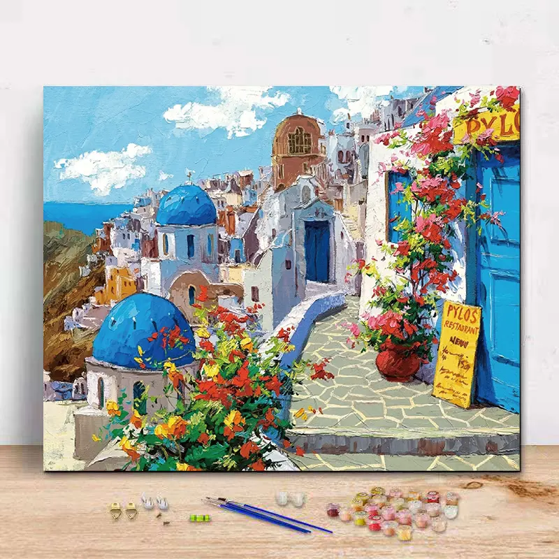 DIY Oil Painting Paint by Number & Colorful scenery Canvas Painting by Numbers for Home Decoration