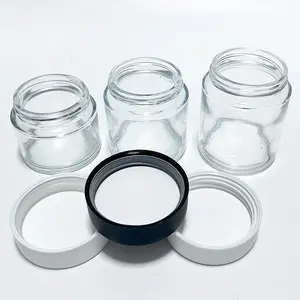 Wholesale Recyclable Refill Large Double Pressed Screw Cap Pre Rolled Child Resistant Glass Jar