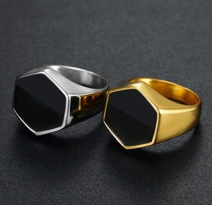 Fine Jewelry <strong>Statement</strong> <strong>Man</strong> <strong>Rings</strong> Gold Signet <strong>Ring</strong> Stainless Steel Anillos Handmade Retaining Engagement Square Turkish Acrylic - Product Image 5
