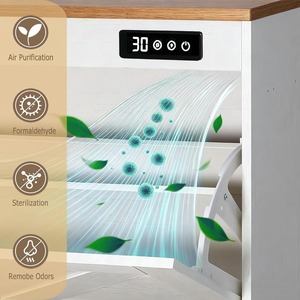 Farmhouse <strong>White</strong> 2 Flip Drawers Deodorizing <strong>Shoe</strong> Cabinet <strong>Shoe</strong> Rack Entryway <strong>Storage</strong> with Deodorizing Function - Product Image 4