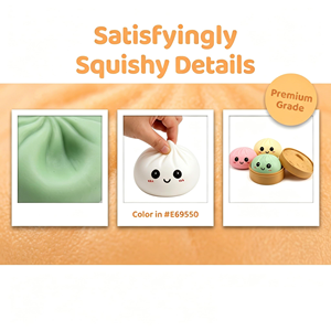 ของเล่นบีบตุ๊กตาเกี๊ยว, กล่องสุ่มเกี๊ยวกลิตเตอร์, ลูกบอลบีบคลายเครียดรูปเกี๊ยวหลากสี ของเล่นเสริมพัฒนาการประสาทสัมผัส ของขวัญใส่ถุงของขวัญรูปอาหาร - Product Image 5