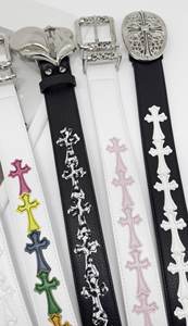 Cintura da Uomo in Pelle Yonger Factory con Impuntura a Croce e Fibbia in Metallo, Modello Fashion - Product Image 3