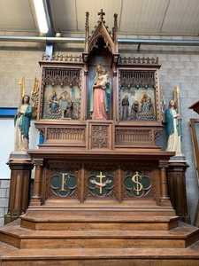 Mueble de Altar Cristiano Antiguo de Madera, Hecho a Mano en Alemania, Calidad Premium, Resistente al Agua, Duradero, Tradicional Católico - Product Image 3