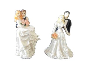 Polyresin fatto a mano torta nuziale Topper Figurine artigianali Souvenir presepe statuette sposa e sposo regalo natura arte popolare - Product Image 4