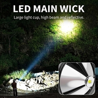 Lanterne LED rechargeable solaire USB avec affichage numérique, lampe torche portable, batterie externe, projecteur de camping solaire extérieur