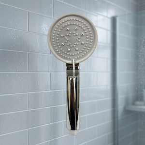 Pommeau de douche mural circulaire en acier inoxydable chromé poli, design moderne, effet pluie et cascade, 100 mm, économie d'eau, 1 trou - Product Image 3