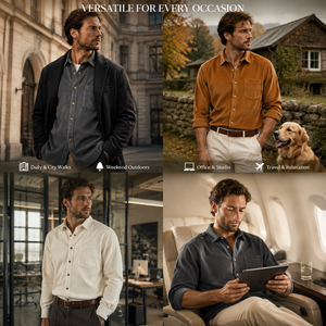 <span class=keywords><strong>Camicia</strong></span> in <span class=keywords><strong>Velluto</strong></span> <span class=keywords><strong>a</strong></span> <span class=keywords><strong>Coste</strong></span> da <span class=keywords><strong>Uomo</strong></span> di Lusso 350gsm, Elegante e Sofisticata, Testurizzata, con Bottoni, per Autunno Inverno, Abbigliamento Maschile Pesante - Product Image 5