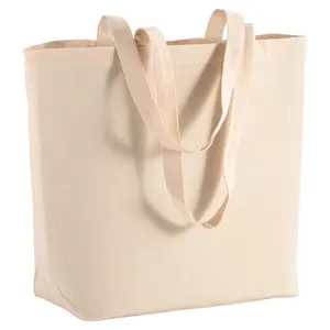 Bolsa de compras de algodón con fuelle, merchandising sostenible - Product Image 1