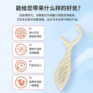 Mr Shark Dental Floss Picks Disposable Individual Packaging Oral Hygiene Care Adult <b>Toothpicks</b> - Product Image 3