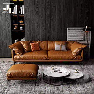 Juego <span class=keywords><strong>de</strong></span> sofá <span class=keywords><strong>de</strong></span> <span class=keywords><strong>cuero</strong></span> marrón para Hotel <span class=keywords><strong>de</strong></span> lujo italiano, sala <span class=keywords><strong>de</strong></span> estar moderna, marco <span class=keywords><strong>de</strong></span> madera, combinación tapizada, muebles <span class=keywords><strong>de</strong></span> sofá - Product Image 1