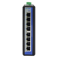 UOTEK Switch Ethernet No Administrado de 8 Puertos 10/100M, Entrada DC9-48V, Montaje en Pared, Switch Industrial, Estándar IEEE 802.3 10Base-T