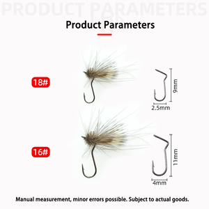 Leurre artificiel CDC Dry Fly, hameçon à tige annelée et ardillon pour <span class=keywords><strong>la</strong></span> pêche ultralégère en eau douce, convient aux brochet pâle et aux crevettes. - Product Image 2