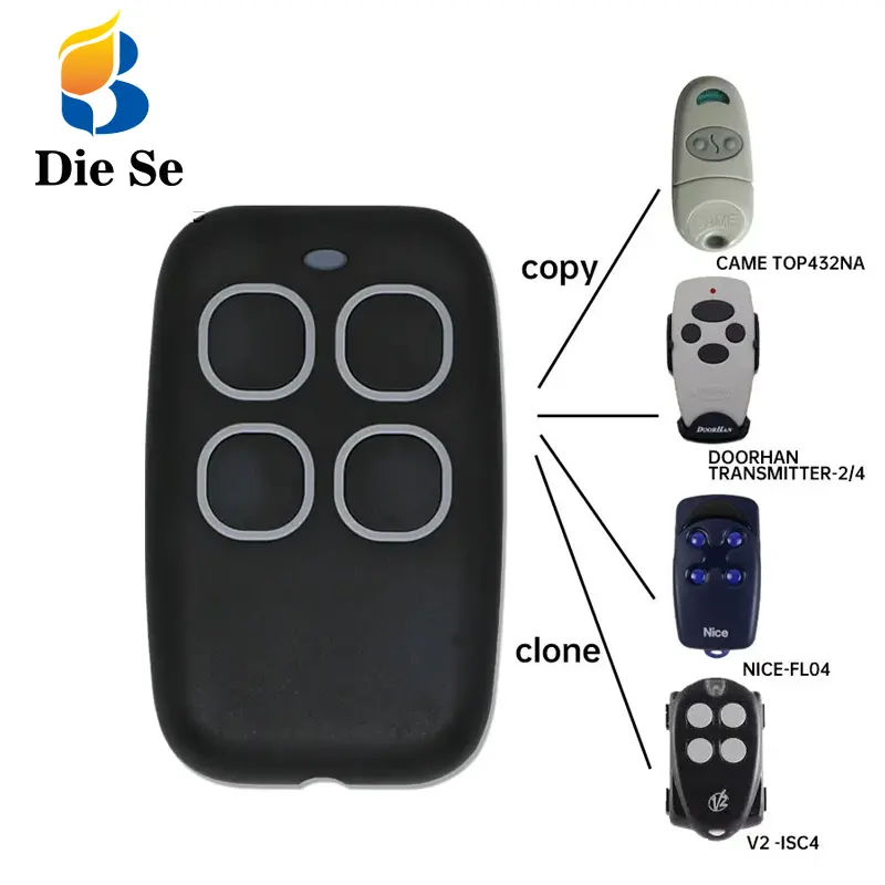 433Mhz Rf 클론 원격 제어 50m 4 버튼 송신기 가제트 게이트 차고 문 Doorhan 좋은 온 고정 학습 코드
