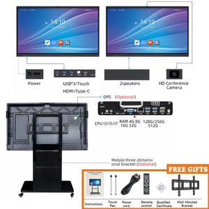 4K 55 65 100inch LED Android/Ops bút/ngón tay màn hình cảm ứng giảng dạy bảng trắng tương tác kỹ thuật số bảng thông minh cho văn phòng trường học - Product Image 6