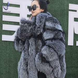 2019 <strong>Women</strong> Fashion Loose Oversize <strong>Long</strong> Sleeve <strong>Winter</strong> <strong>Coat</strong> Custom Ladies fox Fur <strong>Coat</strong> - Product Image 2