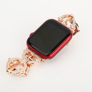 Somostel-<span class=keywords><strong>correa</strong></span> de metal para <span class=keywords><strong>apple</strong></span> <span class=keywords><strong>watch</strong></span>, abalorios de 38mm, 42mm y 45mm, pulsera de aleación de Zinc de oro rosa y diamante para iwatch <span class=keywords><strong>correa</strong></span> de reloj - Product Image 5
