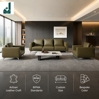Ensemble de canapés de réception de bureau modulaires en cuir modernes pour usage commercial dans les espaces de bureaux partagés