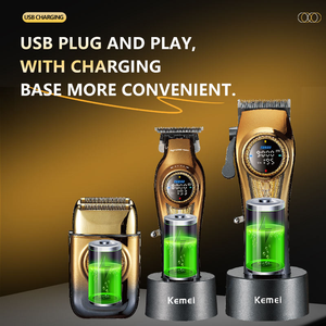 Kit <span class=keywords><strong>de</strong></span> Afeitadora Eléctrica Km-8557 <span class=keywords><strong>de</strong></span> 4500mAh con Recortadora y Máquina <span class=keywords><strong>para</strong></span> <span class=keywords><strong>Cortar</strong></span> Pelo 3 en 1 <span class=keywords><strong>para</strong></span> Barbería con Múltiples Velocidades - Product Image 5