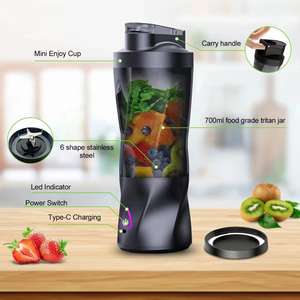 Licuadora Portátil al por Mayor, Mezcladora de Frutas Frescas de 700ML, Multifuncional, Recargable por USB, para Batidos y Smoothies, Vaso Mezclador para Exteriores - Product Image 1