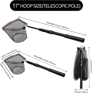 Épuisette de pêche pliable et extensible, légère, robuste, multifonctionnelle, avec poignée antidérapante, pour la pêche en <span class=keywords><strong>mer</strong></span> et les activités nautiques en haute <span class=keywords><strong>mer</strong></span> - Product Image 2