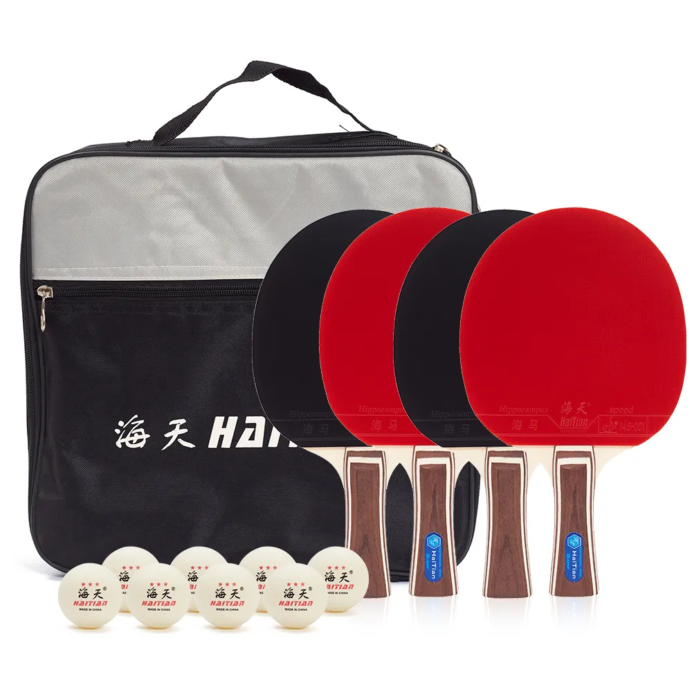 proffesionnal ping pong paddle set of 4 Paddles 8 Table Tennis Balls 1 box set table tennis racket set manufacturers