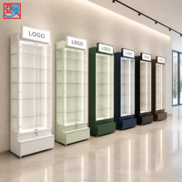 Sofort Lieferbare Vitrine Glas-Ausstellungsschrank mit LED-Beleuchtung und Individuellem Logo für Geschäfte Einkaufszentren Läden