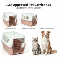 Cage de transport légère pour animaux de compagnie avec poignée pliable, cage aérée pour petits chiens et chats, design facile à transporter