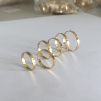 Bagues plates en or 14 carats pour femmes, bijoux fantaisie, cadeau, idéales pour les fêtes, composants de bijouterie DIY
