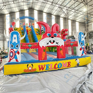 Easy Setup Features Amusement parks <b>Inflatable</b> Pink Rabbit Bouncing <b>House</b> 5m x 10m Viet Nam Gaming Application PVC material - Product Image 3