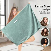 Large enveloppe en microfibre pour le séchage des cheveux avec bande élastique, serviette pour les cheveux, bande élastique pour usage domestique, avec logo personnalisé