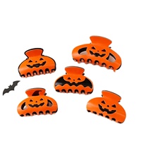 Nouvel Arrivage Pince à Cheveux Halloween Motif Citrouille et Crâne Couleur Unie Logo Personnalisé pour Chignons et Coiffures Rétro pour Femmes
