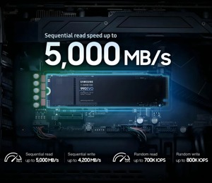 990 EVO รุ่นดั้งเดิม, M.2 2280 SSD, ฮาร์ดไดรฟ์ 1TB และ 2TB, รองรับ PCIe 5.0x2/4.04, ความเร็วในการอ่านสูงสุด 5,000MB/s, สำหรับพีซีและแล็ปท็อป, 990 Har - Product Image 3