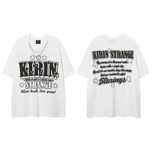 OEM En stock coton hommes col O grande taille T-shirts personnalisé 3d <span class=keywords><strong>mousse</strong></span> bouffée sérigraphie Logo T-shirt surdimensionné uni hommes T-shirt - Product Image 3