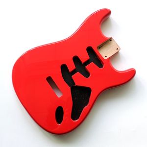 Corpo per Chitarra Elettrica ST in <span class=keywords><strong>Ontano</strong></span> <span class=keywords><strong>Rosso</strong></span> Fiesta con Finitura Lucida Donlis per Kit Elettrici SSS dalla Fabbrica Cinese Disponibile in Vari Colori - Product Image 3