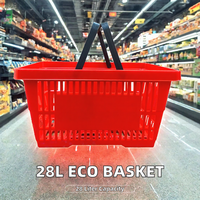 Panier en PP à deux poignées pour centre commercial, capacité 28L, durable, écologique, facile à transporter, logo personnalisé pour usage commercial, garantie de marque